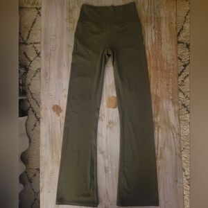 Vuori Olive Green All the Feels Slim Flare Leggings